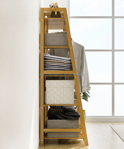 <span class=keywords><strong>Porte</strong></span>-<span class=keywords><strong>manteau</strong></span> multifonctionnel en bambou naturel, simple, pour chambre à coucher, rangement au sol, <span class=keywords><strong>vestiaire</strong></span>, facile à assembler - Product Image 2