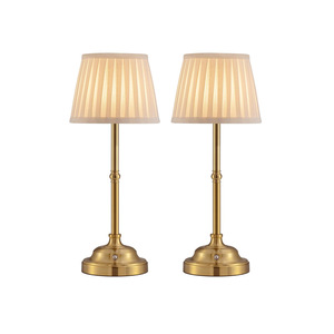 2024 mới đến cảm ứng ánh sáng ban đêm tùy chỉnh Bán buôn giá xách tay không dây trong nhà Pin cổ điển vải bóng đèn bàn - Product Image 1