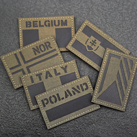 Parche IR de tela verde de nailon, estilo de bandera de país de Finlandia, Italia, Polonia, Noruega, tela, parche de hombro, camisa Polo, chaqueta DIY para coser