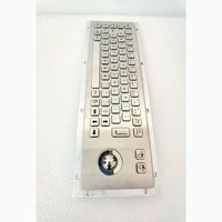 Clavier métallique robuste en acier inoxydable étanche personnalisé PC avec trackball