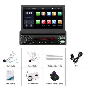 Podofo <span class=keywords><strong>1</strong></span> <span class=keywords><strong>Din</strong></span> 7 ''écran IPS voiture lecteur MP5 écran <span class=keywords><strong>motorisé</strong></span> sans fil CarPlay Android Auto DAB Double USB Type-C + MIC <span class=keywords><strong>autoradio</strong></span> - Product Image 6