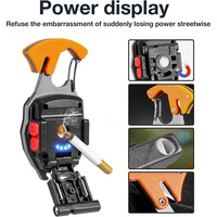Mini lampe torche LED magnétique avec sifflet, design portable en aluminium, 7 modes d'éclairage, indice de protection IP55, comprend un ouvre-bouteille