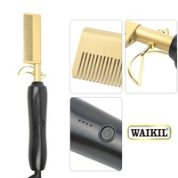 WAIKIL 2024 Nouveau Peigne Chauffant Électrique Haute Température en Cuivre pour Boucler et Lisser les Cheveux
