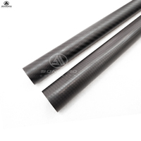 Tube en fibre de carbone T700T3003K sur mesure, usinage CNC OEM, avec trous et fentes percés