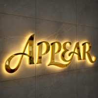 Panneau publicitaire lumineux LED en métal et acrylique, personnalisé avec logo 3D, lettres LED lumineuses, prix de gros