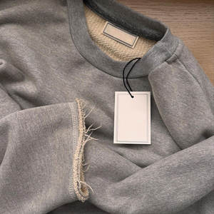 T-Shirt da Uomo Finch Garment 100% Cotone con Orlo Grezzo, Manica Lunga Tagliata, Maglietta Basic Casual, Produttore di Felpe - Product Image 3