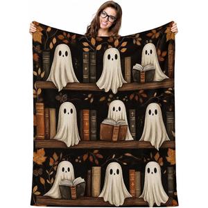 <b>Halloween</b> Pumpkin Ghost Bat Flannel <b>Blanket</b> Throw <b>Blanket</b> Nap <b>Blanket</b> Party Decor Horror Gift Lightweight Breathable - Product Image 2