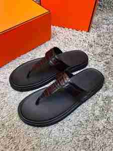 Sandales de plage de luxe pour hommes, en cuir gaufré crocodile, légères, pour l'été et l'extérieur, de haute qualité, style Rome - Product Image 2