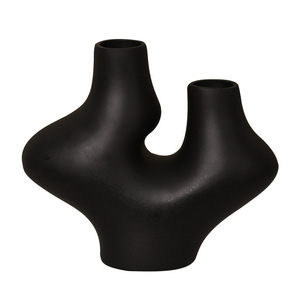 Vase en céramique irrégulier Mystic Arts, décoration minimaliste moderne pour la maison, conteneur à fleurs abstrait 7401Q - Product Image 5