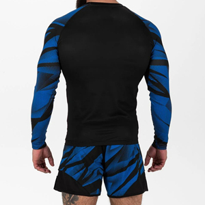 Precio al por mayor Tendencia Moda Manga larga Transpirable Rash Guard Diseño sublimado Logotipo personalizado BJJ Hombres Rash Guard - Product Image 6