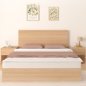 Ensemble de meubles de chambre d'hôtel économique Holiday Inn – Cadre de lit portable et personnalisable en panneaux de mélamine de bois moderne pour auberge de jeunesse - Product Image 1
