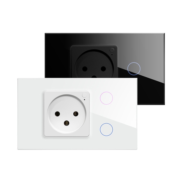 Avatto Wifi 2 Gang Smart Home Wall Plugs and Switch Socket Smart Tuya Israel Standard Sockets and Switch
