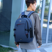 Sac à dos élégant pour ordinateur portable de course de 15,6 pouces, noir, tendance, avec fermeture éclair, fonction USB portable