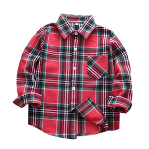 Chemises en flanelle pour garçons, classique et décontracté, chemises à carreaux pour enfants, <span class=keywords><strong>Blouse</strong></span> d'école pour enfants - Product Image 3