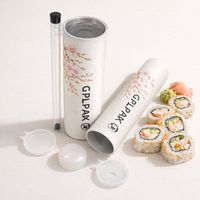 Tube d'emballage cylindrique pour sushi, burrito, en papier rond personnalisé, à ouverture par pression, emballage alimentaire rigide de qualité alimentaire, tube d'emballage de luxe pour sushi