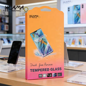 Caja de película protectora para teléfono Huamao de alta calidad con gancho para colgar, caja ecológica, logotipo personalizado en relieve, caja de embalaje plegable de papel estucado - Product Image 5