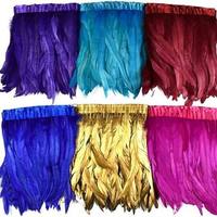 Plumes de coq jaunes teintées de 40-45 cm pour artisanat, bricolage, costumes, accessoires de chapeau, décorations de fête, carnaval, mariage