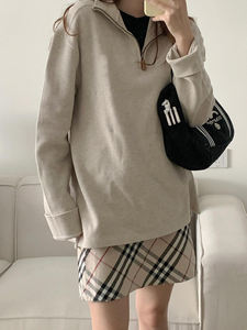 STYLE <span class=keywords><strong>PL</strong></span> voor geborduurde trui Heren Dames Lange mouwen Polo Halve rits Revers Losse mohair - Product Image 1