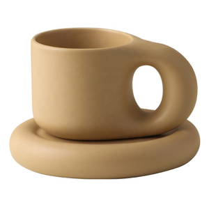 Trianglelyi — tasse à café en céramique, style nordique, ins, tasse et soucoupe, créative et idée, en céramique - Product Image 1