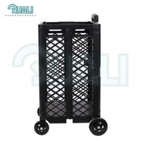 Quali Mesh Style transporteur de stockage écologique capacité 60L chariot pliant en plastique logos de couleurs personnalisées pour une utilisation intérieure/extérieure