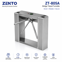 Torniquete de Puente de Acero Inoxidable 304 Zento ZT-805A, Puerta Peatonal Bidireccional Totalmente Automática de 30/Min con Millones de Ciclos, IP54