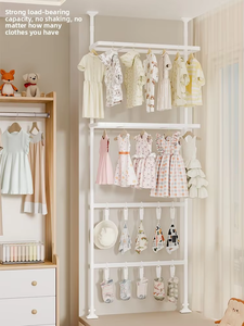 Porte-vêtements modulaire <span class=keywords><strong>télescopique</strong></span> pour la maison, du <span class=keywords><strong>sol</strong></span> au <span class=keywords><strong>plafond</strong></span>, sans perçage, <span class=keywords><strong>étagère</strong></span> de présentation de vêtements pour couloir et chambre - Product Image 3