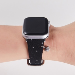 Upro Factory RTS Denim Canvas Watch Band with Cute Star Charm Korean Style Fashion Strap for apple Watch iWatch Series - Product Image 4