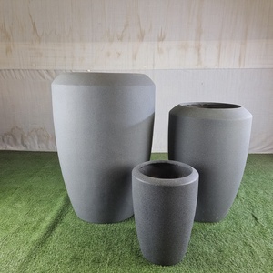 กระถางต้นไม้ขนาดใหญ่จากโรงงานโดยตรง กระถางไฟเบอร์เคลย์ทรงกลม แจกันขนาดใหญ่ ขายส่งสำหรับตกแต่งโรงแรม - Product Image 2
