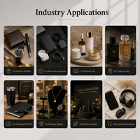 Boîte cadeau rigide magnétique noire mate douce au toucher, personnalisable en gros, avec insert en mousse pour coffrets de parfums de luxe