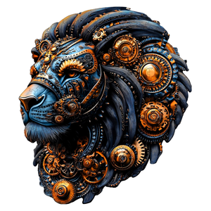 Puzzle en bois découpé au laser motif <span class=keywords><strong>Roi</strong></span> <span class=keywords><strong>Lion</strong></span> mécanique, découpe irrégulière, kit d'artisanat animalier 3D pour adultes, cadeau DIY, vente en gros - Product Image 3