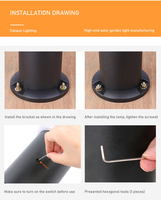 Borne solaire, lampe de jardin, villa, pelouse, extérieur, imperméable, led, lampe de jardin électrique