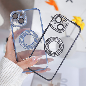 Accessoires de coque de téléphone modernes et élégants pour <span class=keywords><strong>iPhone</strong></span> 14 13 12 11, ensemble en TPU avec diamants, coque esthétique pour <span class=keywords><strong>iPhone</strong></span> 14 Pro - Product Image 1