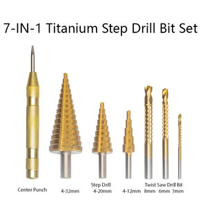 ชุดดอกสว่านแบบขั้นบันไดสำหรับงานหนัก 6 ชิ้น เคลือบไทเทเนียม ทำจากเหล็กความเร็วสูง ชุดดอกสว่านหลายขนาดสำหรับงานไม้และโลหะแผ่น - Product Image 5