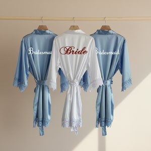 Oferta Especial: Bata Kimono <span class=keywords><strong>de</strong></span> Satén <span class=keywords><strong>de</strong></span> Seda con Ribete <span class=keywords><strong>de</strong></span> Encaje, Tallas Grandes, para Boda, Fiesta <span class=keywords><strong>de</strong></span> Cumpleaños, Spa, Novia, Dama <span class=keywords><strong>de</strong></span> Honor, Niña <span class=keywords><strong>de</strong></span> las Flores, Personalizable OEM - Product Image 1