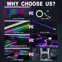 En Çok Satan Evrensel Uyumlu 12V Araç Ambiyans Işığı 10'u 1 Arada İç Aydınlatma Uzaktan Kumandalı RGB LED Şerit Renk Değiştiren 1 Yıl Garantili