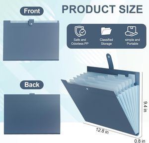 Thư mục mở rộng, hộp lưu trữ tập tin <span class=keywords><strong>A4</strong></span> 8 túi, văn phòng phẩm giấy cầm tay, màu xanh, Bán buôn với số lượng lớn. - Product Image 2