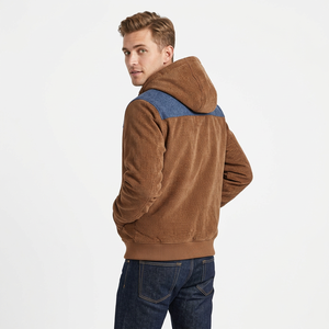 Chaqueta Bomber con Capucha para Hombre, de Pana con Bloques de Color, Cierre de Cremallera, Estilo Casual para Otoño/Invierno, con Cuello Alto - Product Image 2