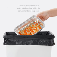 Moule à pain miniature en aluminium recyclable n° 6a, 670 ml, barquette en aluminium jetable, récipient alimentaire en aluminium avec couvercle en plastique