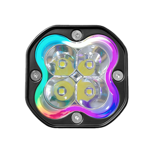 ไฟสปอร์ตไลท์มอเตอร์ไซค์ RGB ทรงสี่เหลี่ยม 3 นิ้ว แบบขายส่ง ไฟ LED กันน้ำ ไฟตัดหมอก ไฟขับขี่ 4 เลนส์ สำหรับรถออฟโรด เหมาะสำหรับรถจี๊ป SUV - Product Image 2