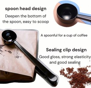 Custom logo Great <b>Measuring</b> Tea Protein Powder Instant Drinks Coffee <b>Spoon</b> <b>Measuring</b> Stainless Steel Coffee <b>Spoon</b> Bag Clip - Product Image 4