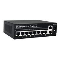 Personalización de Logotipo OEM/ODM, Switch PoE de 8+2 Puertos, Switch de Alimentación PoE No Administrado