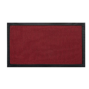 Paillasson rouge à boucles élastiques avec bordure noire, antidérapant, résistant à l'usure, pour entrée de maison, hall d'entrée, en PVC rectangulaire - Product Image 1