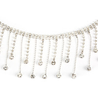 Accessoires de chaîne à pampilles pour bijoux DIY avec strass et griffes de fixation pour couture à la main et utilisation sur vêtements