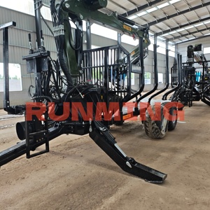 Remorque forestière hydraulique pour <span class=keywords><strong>tracteur</strong></span> Runming, capacité 8 tonnes, avec rotation à 360° °   Grue à grappin rotative - Product Image 5