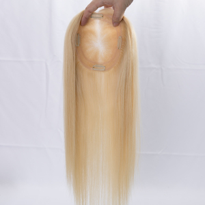 Topper de cheveux naturels cambodgiens Remy pour femmes aux cheveux longs et raides, avec clips de fixation sécurisés - Product Image 1