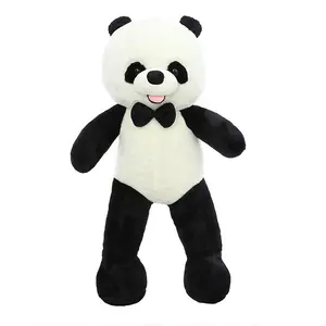 Bianco e nero bianco orsacchiotto Panda giocattolo gigante per san valentino all'ingrosso grande orsacchiotto gigante con fiocco