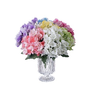 Bouquet de fleurs artificielles CallaFloral Hydrangea rose bleu rose rouge en polyester pour décoration intérieure - Product Image 5