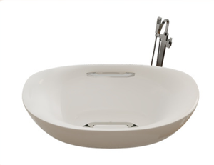Baignoire autoportante ovale en acrylique sans joint pour petit appartement, avec robinet, pour séjour à domicile, <span class=keywords><strong>bain</strong></span> profond et <span class=keywords><strong>bain</strong></span> froid - Product Image 5