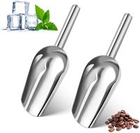 Pelle utilitaire en acier inoxydable pour farine de glace, pelle pour grains de café, thé en vrac, pelle pour glace, bonbons, pop-corn, sucre, pelle pour la maison
