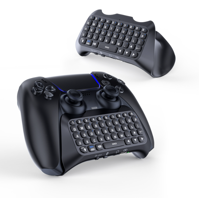 Gaming Keyboard Built in Microphone 500mah Battery BT Wireless External Keyboard for PS5 Game Controller